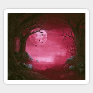 Spooky Halloween Forest Background Sticker